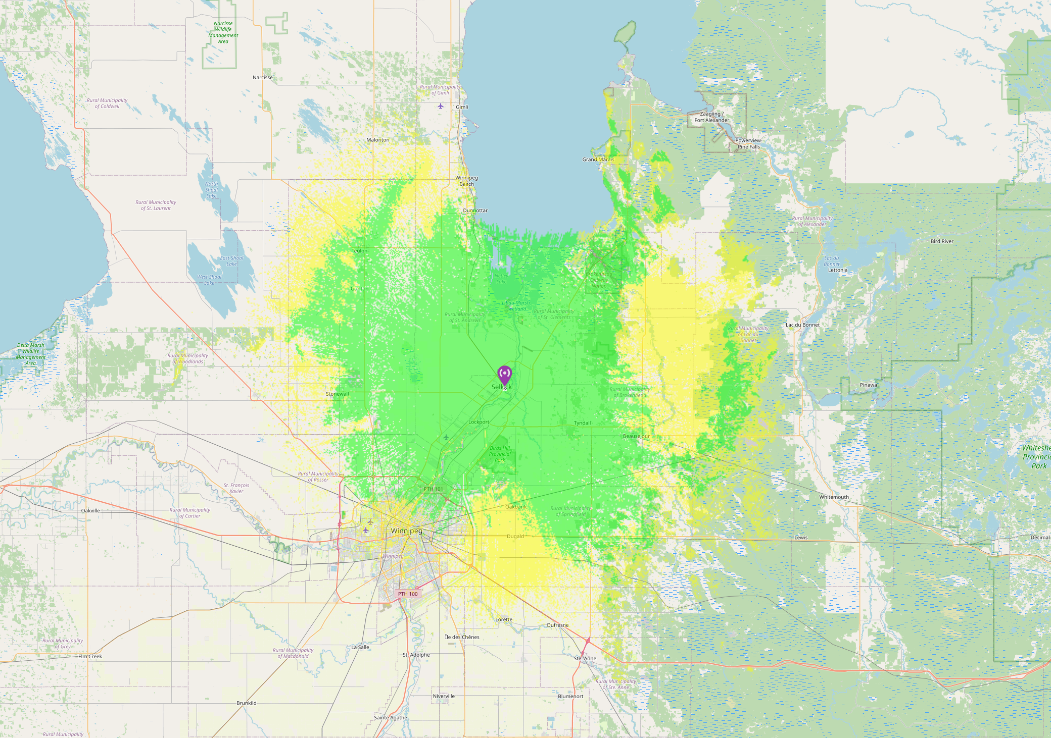 VE4SEL Coverage Map
